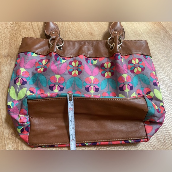 Lily Bloom colorful flower shoulder bag floral purse pink blue green - Picture 5 of 8